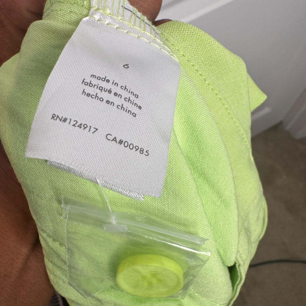 WeWoreWhat Women’s Lime Green Wide Leg Pleated Front Trouser Pant, Sz 6 - Picture 8 of 10